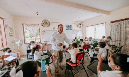 Inicia la construcción de un aula en la Escuela Primaria “Benito Juárez”, de la localidad Buenos Aires