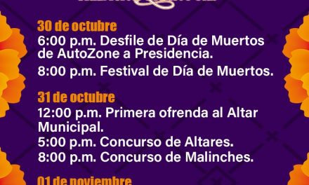 Del 30 de octubre al 2 de noviembre el Gobierno de Tuxpan realizará el Festival del Día de Muertos