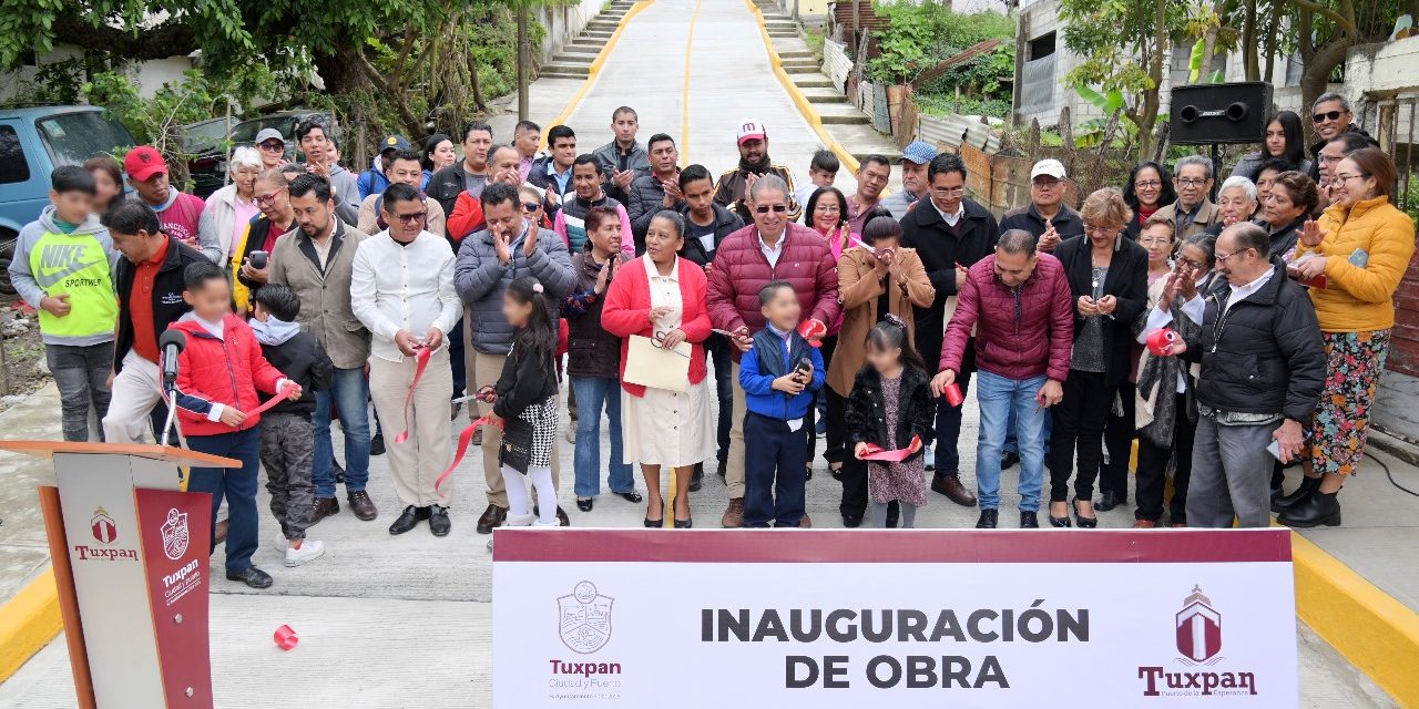 Gobierno de Tuxpan inaugura pavimentación en la calle Aldama, de la colonia Azteca