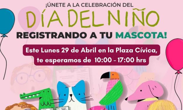 El próximo lunes habrá registro gratuito de mascotas, en la Plaza Cívica, de 10:00 a 17:00 horas