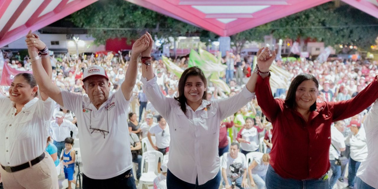 Ante miles de simpatizantes cierran campaña en Poza Rica candidatos de la 4T