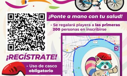 Todas y todos están invitados a la “Rodada 6 K” que se realizará este lunes 12 de agosto, a las 18:00 horas, con salida en la Unidad Deportiva
