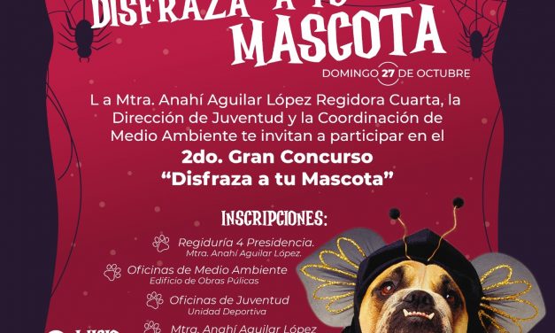 Inscripciones abiertas para el 2° Concurso “Disfraza a tu mascota”, que se realizará el 27 de octubre, con motivo del Día de Muertos