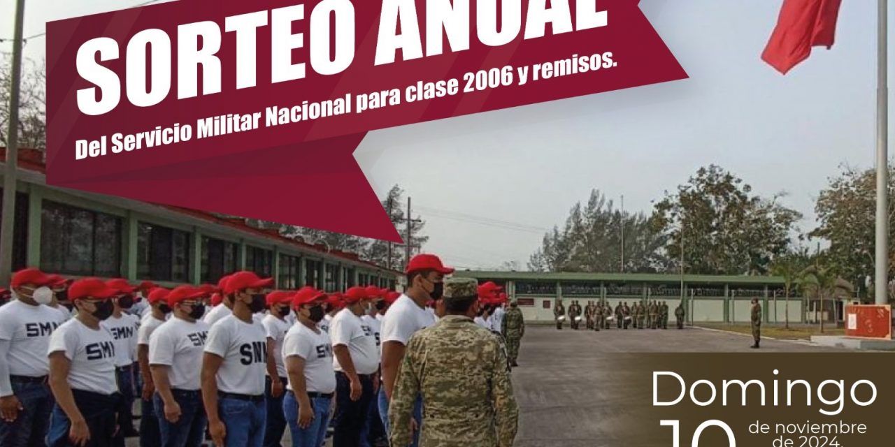 El domingo 10 de noviembre se realizará el Sorteo Anual del Servicio Militar Nacional para clase 2006 y remisos
