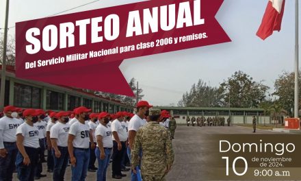 El domingo 10 de noviembre se realizará el Sorteo Anual del Servicio Militar Nacional para clase 2006 y remisos
