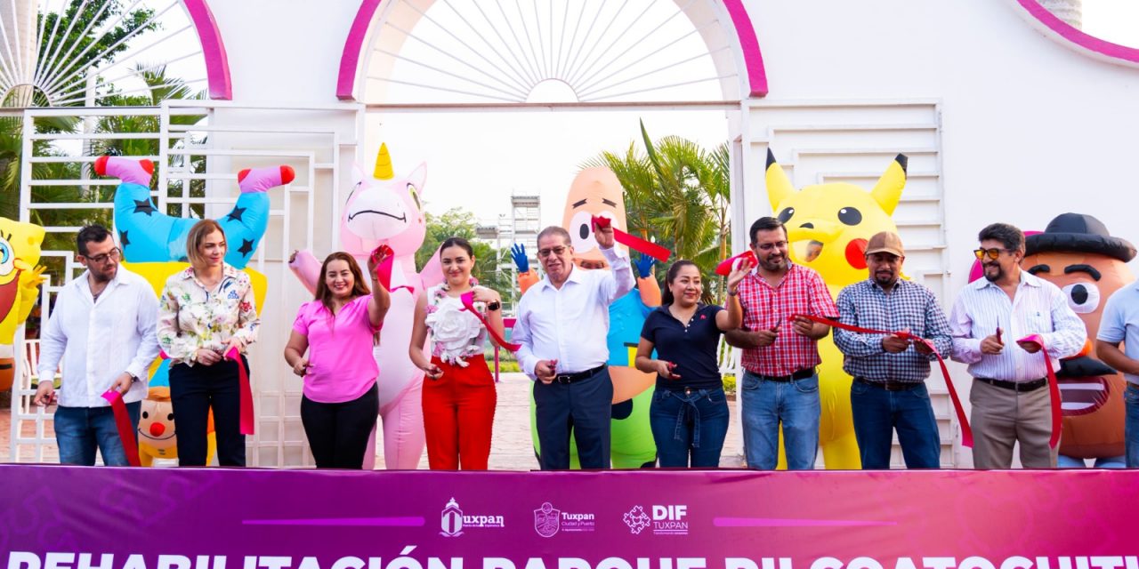 Quedó espectacular la rehabilitación del Parque Público Pilcoatochitl, que a partir de hoy será el favorito de la niñez y familias tuxpeñas