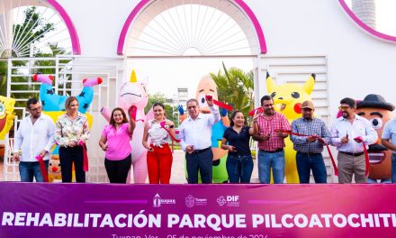 Quedó espectacular la rehabilitación del Parque Público Pilcoatochitl, que a partir de hoy será el favorito de la niñez y familias tuxpeñas