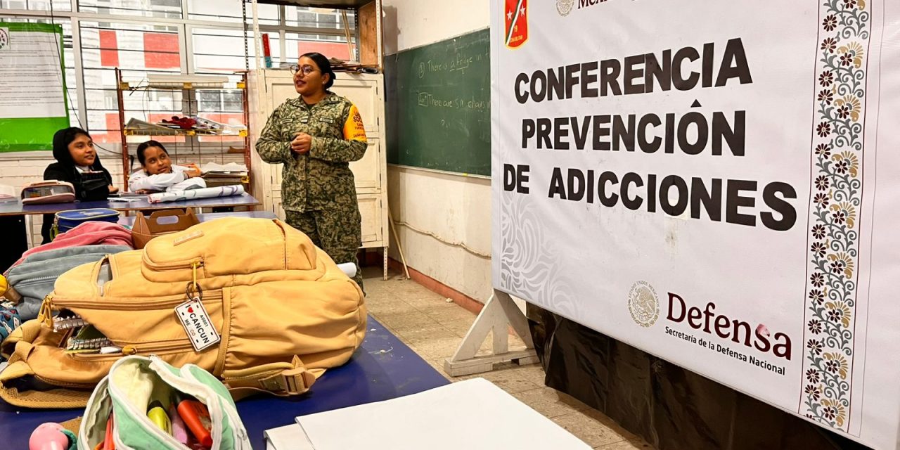 Personal del Hospital Militar Regional realiza conferencia de prevención de adicciones en Tuxpan