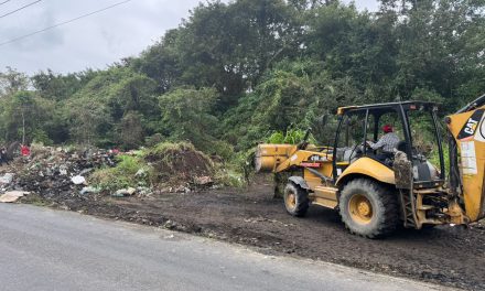 Gobierno de Tuxpan limpia basurero clandestino ubicado en la orilla de la carretera Tuxpan-Tamiahua