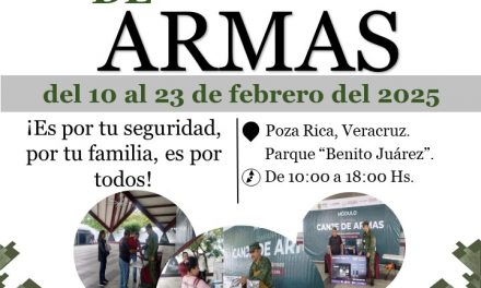 EJÉRCITO MEXICANO Y AYUNTAMIENTO DE POZA RICA UNEN ESFUERZOS PARA FORTALECER LA SEGURIDAD DE LA POBLACIÓN CON LA CAMPAÑA DE CANJE DE ARMAS DE FUEGO