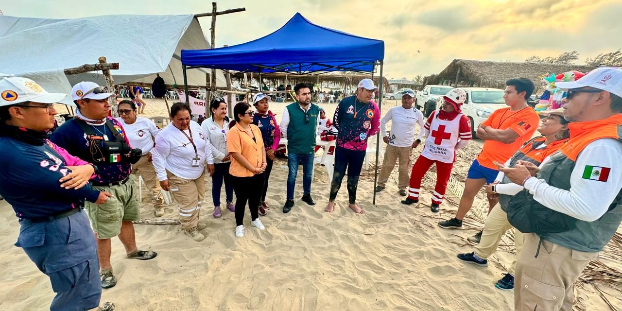 PC Estatal fortalece la coordinación con los participantes en el operativo Semana Santa 2025, en las playas de Tuxpan