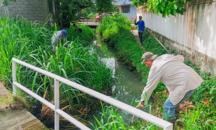 Se realiza la limpieza y desazolve de la zanja que cruza la calle Pavón, para reducir riesgos de inundación