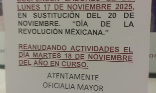 No habrá labores el lunes 17