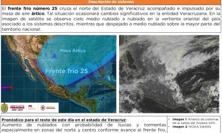 Tuxpan en Alerta Gris en fase de Acción por el arribo del Frío 25 la tarde de este lunes 29 de diciembre.