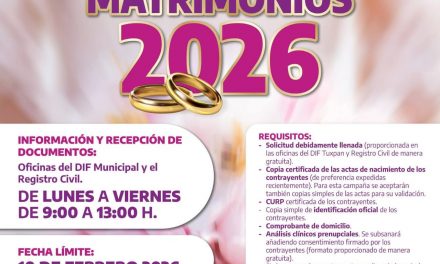 Tuxpan invita a participar en la Campaña de Matrimonios 2026