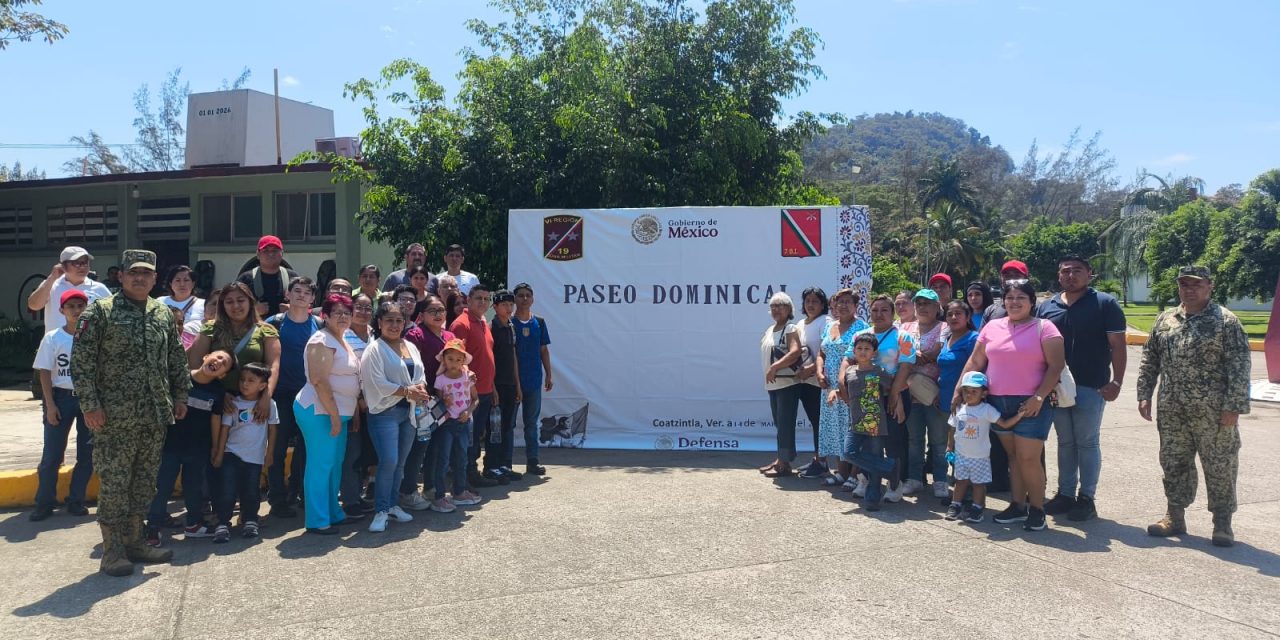 FORTALECE EJÉRCITO MEXICANO VÍNCULO CON LA CIUDADANÍA MEDIANTE PASEO DOMINICAL EN COATZINTLA