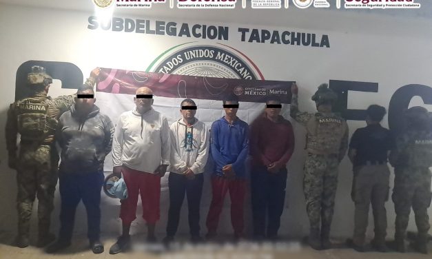 MARINA NIEGA POR SEXTA OCASIÓN CONSECUTIVA EL USO DEL MAR A LA DELINCUENCIA ORGANIZADA, ASEGURA 1.5 TONELADAS DE CARGA ILÍCITA Y DETIENE A CINCO PERSONAS, EN AGUAS FRENTE AL ESTADO DE CHIAPAS