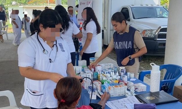 Marina continúa brindando apoyos a través del “Programa de AtenciónMédica de Primer Contacto en Lugares de Difícil Acceso” en Tuxpan
