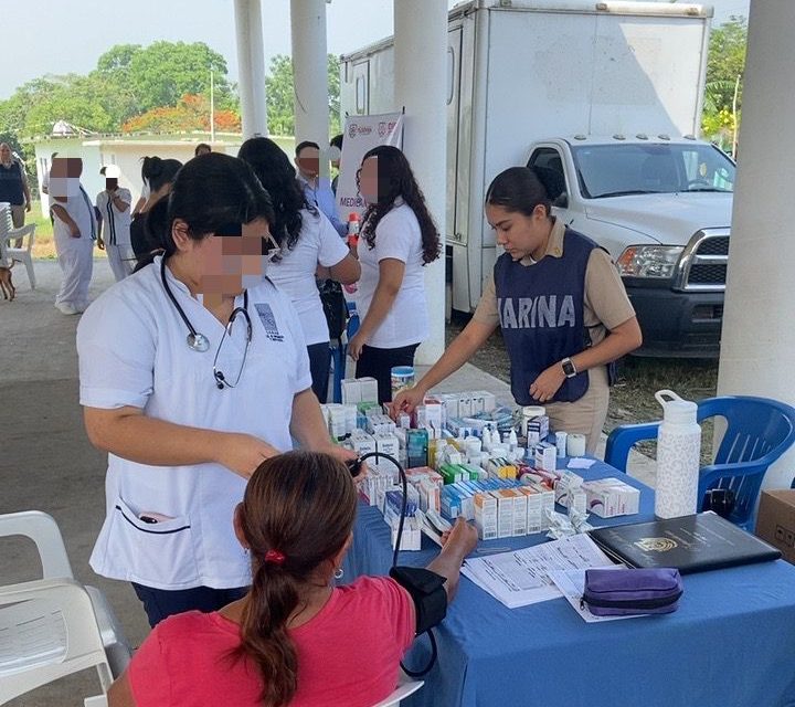 Marina continúa brindando apoyos a través del “Programa de AtenciónMédica de Primer Contacto en Lugares de Difícil Acceso” en Tuxpan