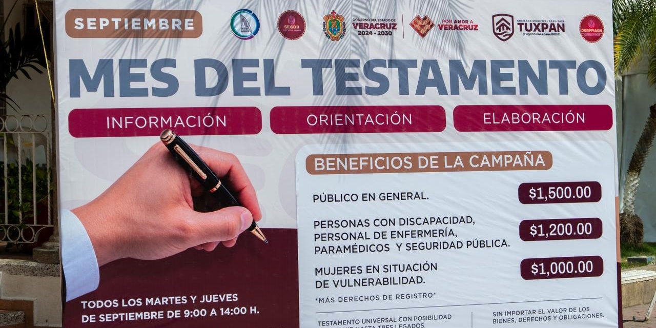 INICIA EN TUXPAN LA CAMPAÑA DEL MES DEL TESTAMENTO