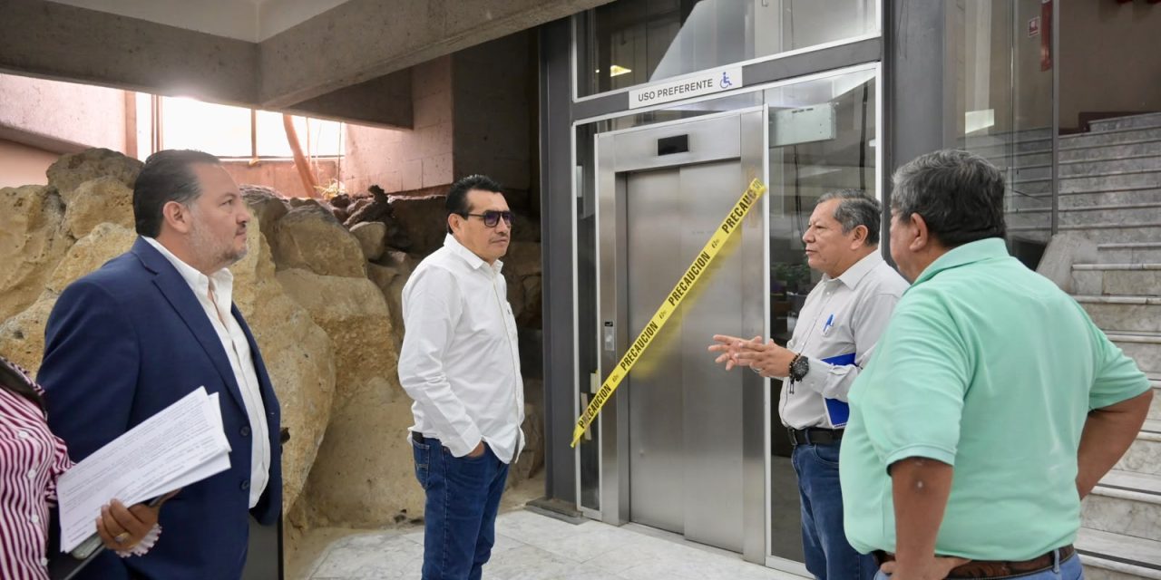 Supervisa presidente de la Jucopo trabajos de mantenimiento al inmueble del Congreso